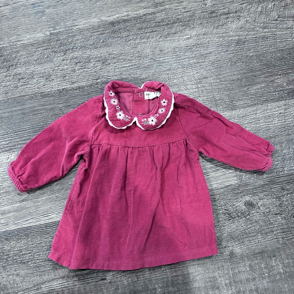 Charming Kids' Magenta Blouse with Floral Collar